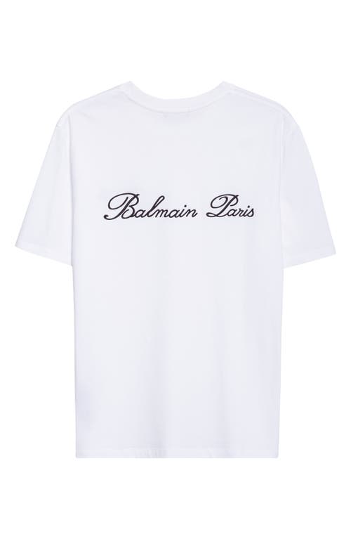 Balmain Paris Signature Embroidered T-shirt In White
