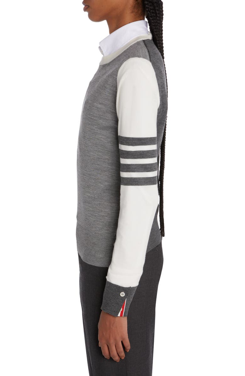 Thom Browne Fun-Mix 4-Bar Virgin Wool Sweater, Alternate, color, 