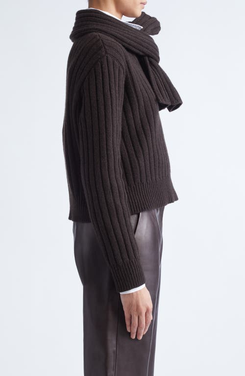 Brandon Maxwell The Ryan Scarf-detailed Ribbed Recycled-cashmere Sweater In Black