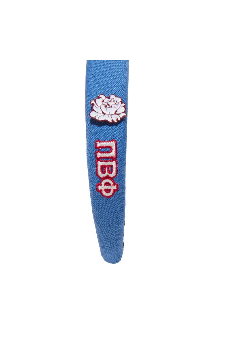 Lele Sadoughi Pi Beta Phi Charlotte Headband, Alternate, color, Silver Blue 400
