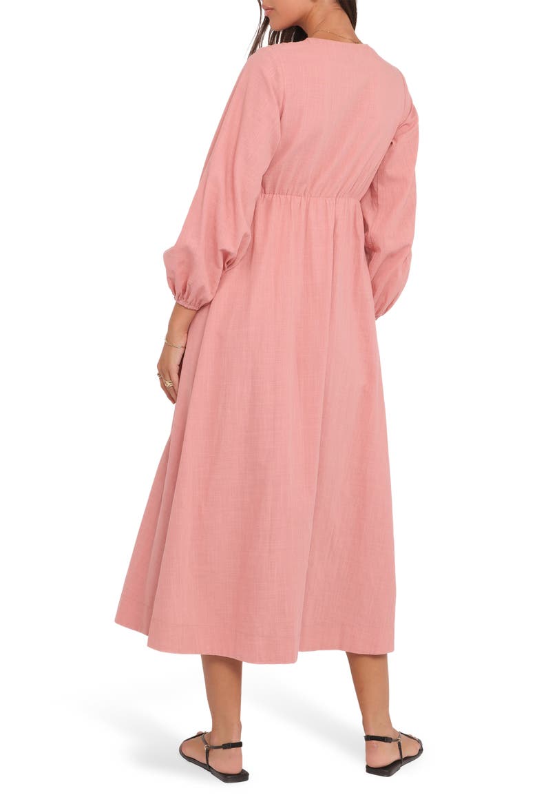 Riven Long Sleeve Maxi Dress, Alternate, color, PINK