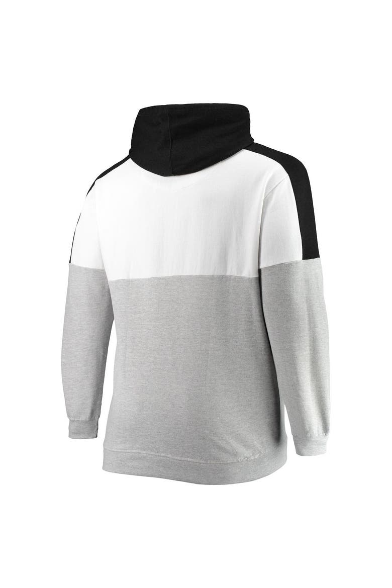 Men's Black/Heathered Gray Pittsburgh Steelers Big & Tall Team Logo Pullover Hoodie, Alternate, color, Black