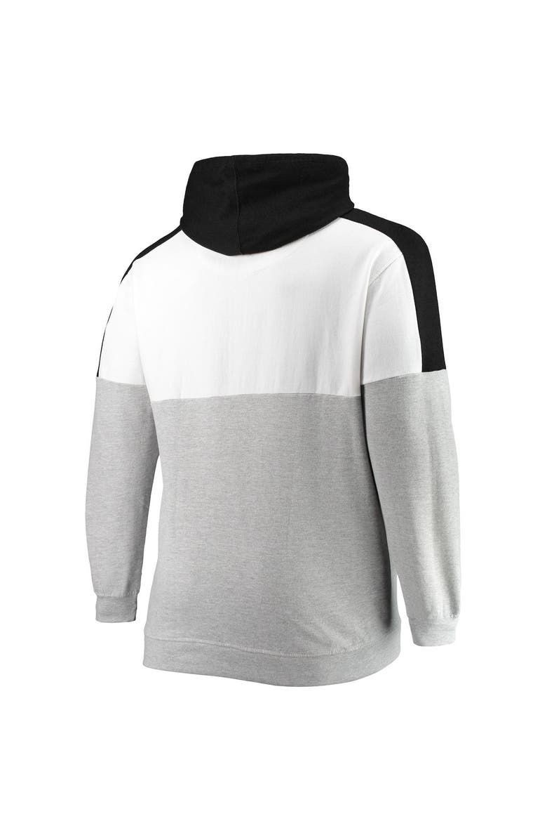 PROFILE Men's Black/Heathered Gray Pittsburgh Steelers Big & Tall Team Logo Pullover Hoodie, Alternate, color, 