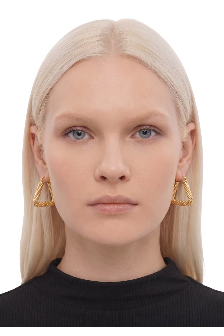 Suma Triangle Hoops, Alternate, color, Gold
