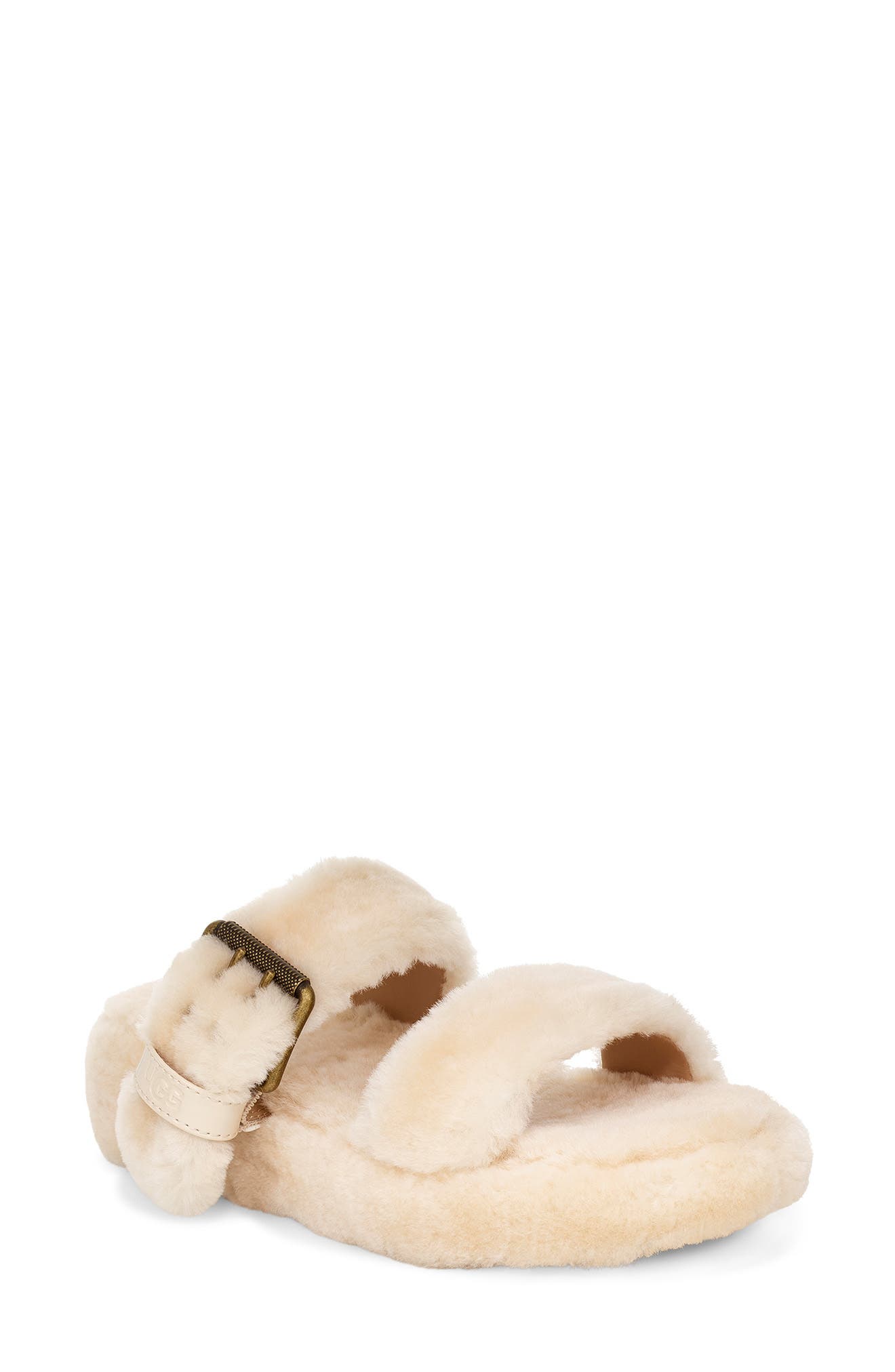 Fuzz Yeah Genuine Shearling Slide, Main, color, NATURAL