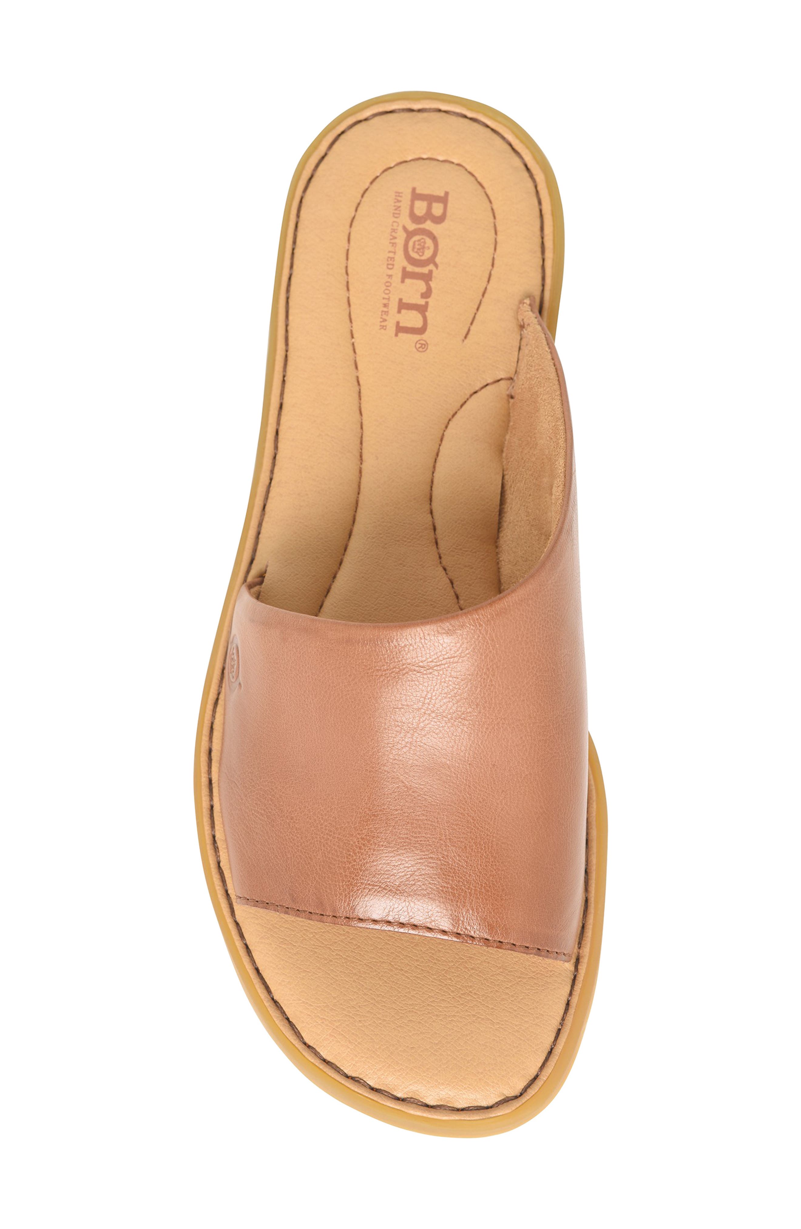 Izabel Slide Sandal, Alternate, color, BROWN LEATHER
