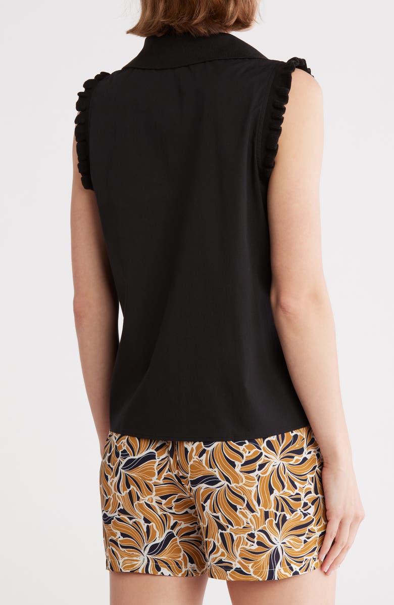 DR2 by Daniel Rainn Ruffle Collar Poplin Tank, Alternate, color, Black