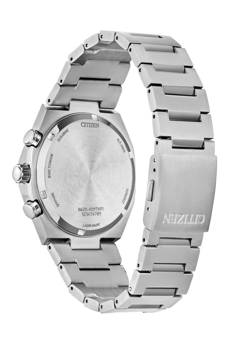 Zenshin Chronograph Super Titanium™ Bracelet Watch, 42.5mm, Alternate, color, SILVER-TONE WHITE