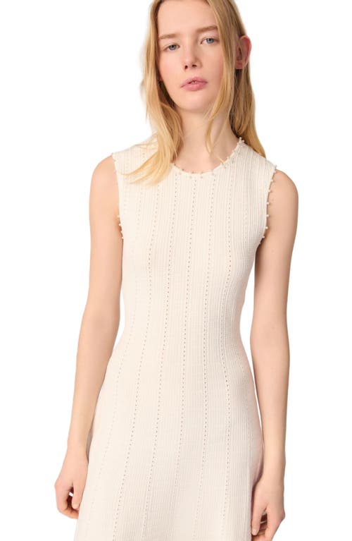 Maje Womens Sleeveless Pointelle-texture Knitted Maxi Dress Blanc In White