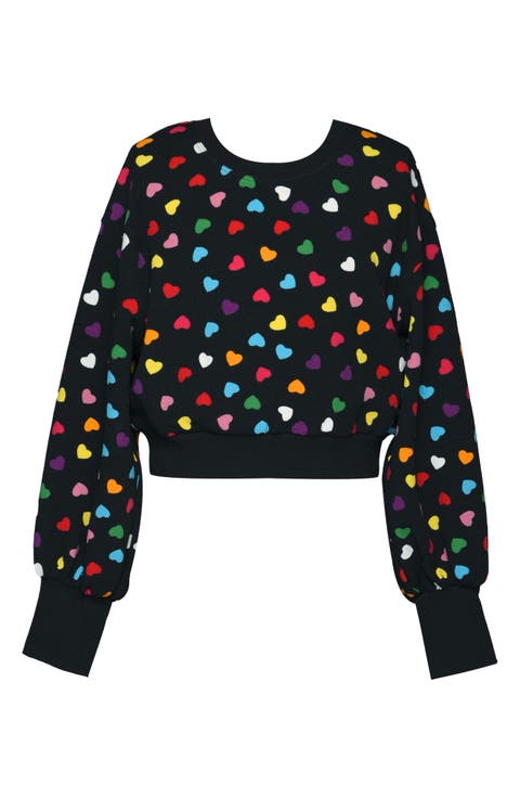 Kids' Heart Crop Sweatshirt (Big Kid)