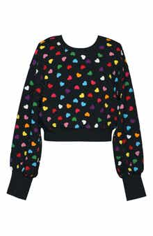 Truly Me Kids' Heart Crop Sweatshirt