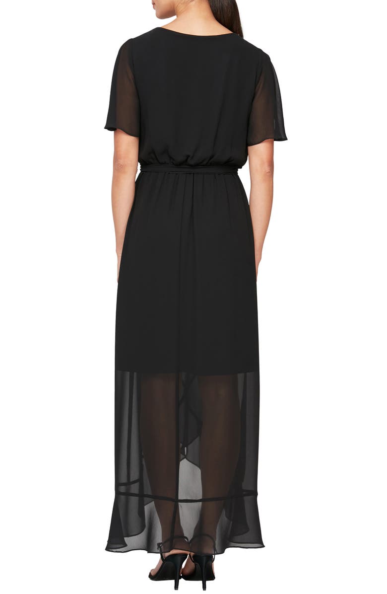 SL FASHIONS Flutter Sleeve Maxi Wrap Dress, Alternate, color,