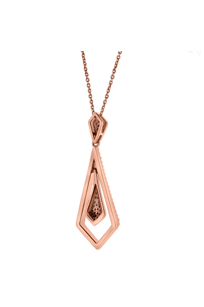 Marisa Sterling Silver 0.10 Ct Diamond Geometric Drop Pendant, Alternate, color, Pink Rhodium Sterling Silver