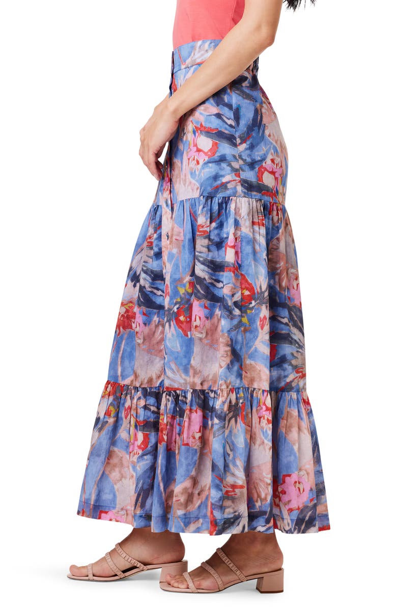 NIC+ZOE Dreamscape Tiered Maxi Skirt, Alternate, color, Blue Multi