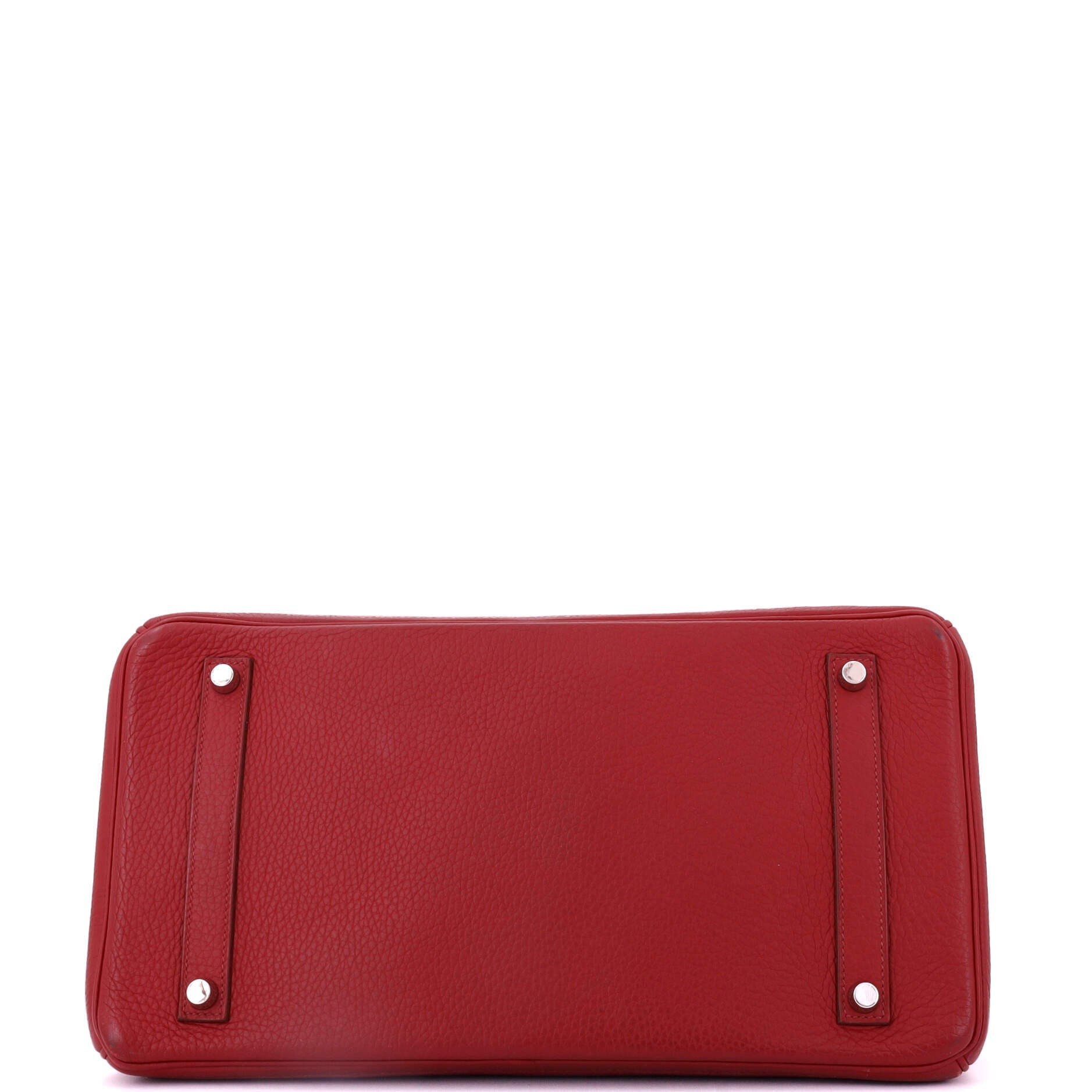 Pre-Owned Hermes Birkin Handbag Red Clemence with Palladium Hardware 35, Alternate, color, Rouge Garance