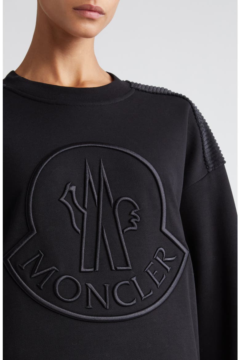 Embroidered Logo Crewneck Sweatshirt, Alternate, color, BLACK