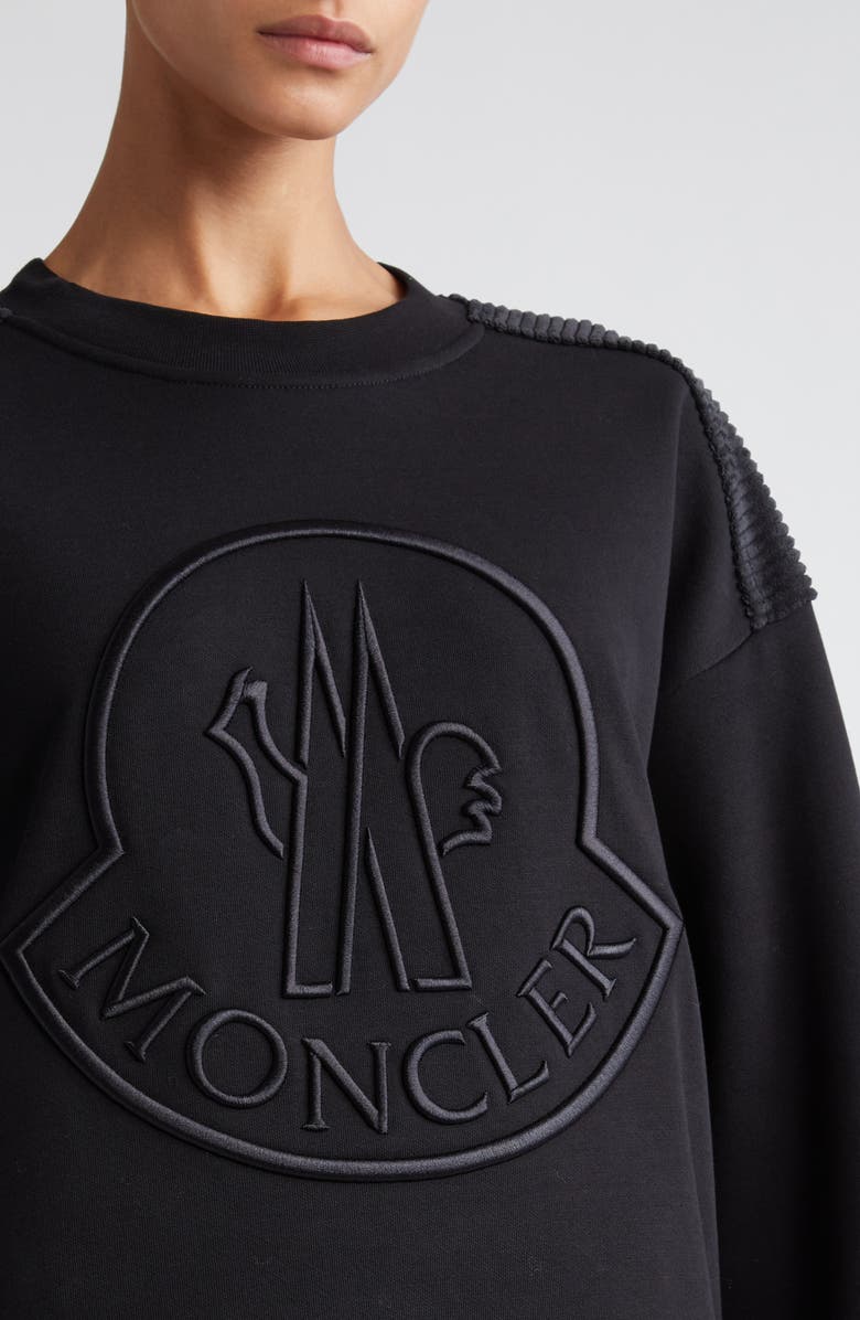 Moncler Embroidered Logo Crewneck Sweatshirt, Alternate, color, 