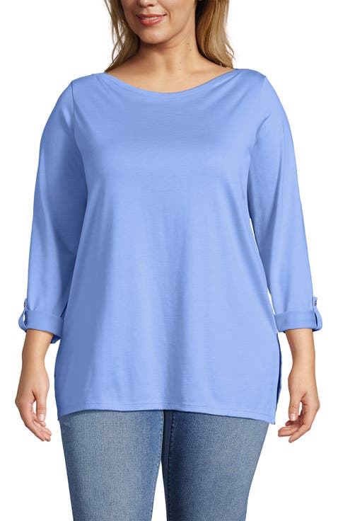 Supima Cotton Adjustable 3/4 Sleeve Boatneck Tunic