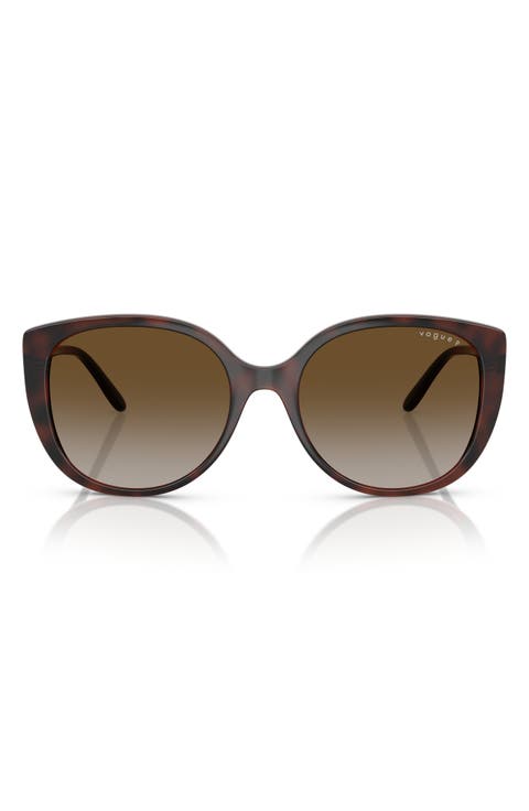 55mm Polarized Gradient Butterfly Sunglasses