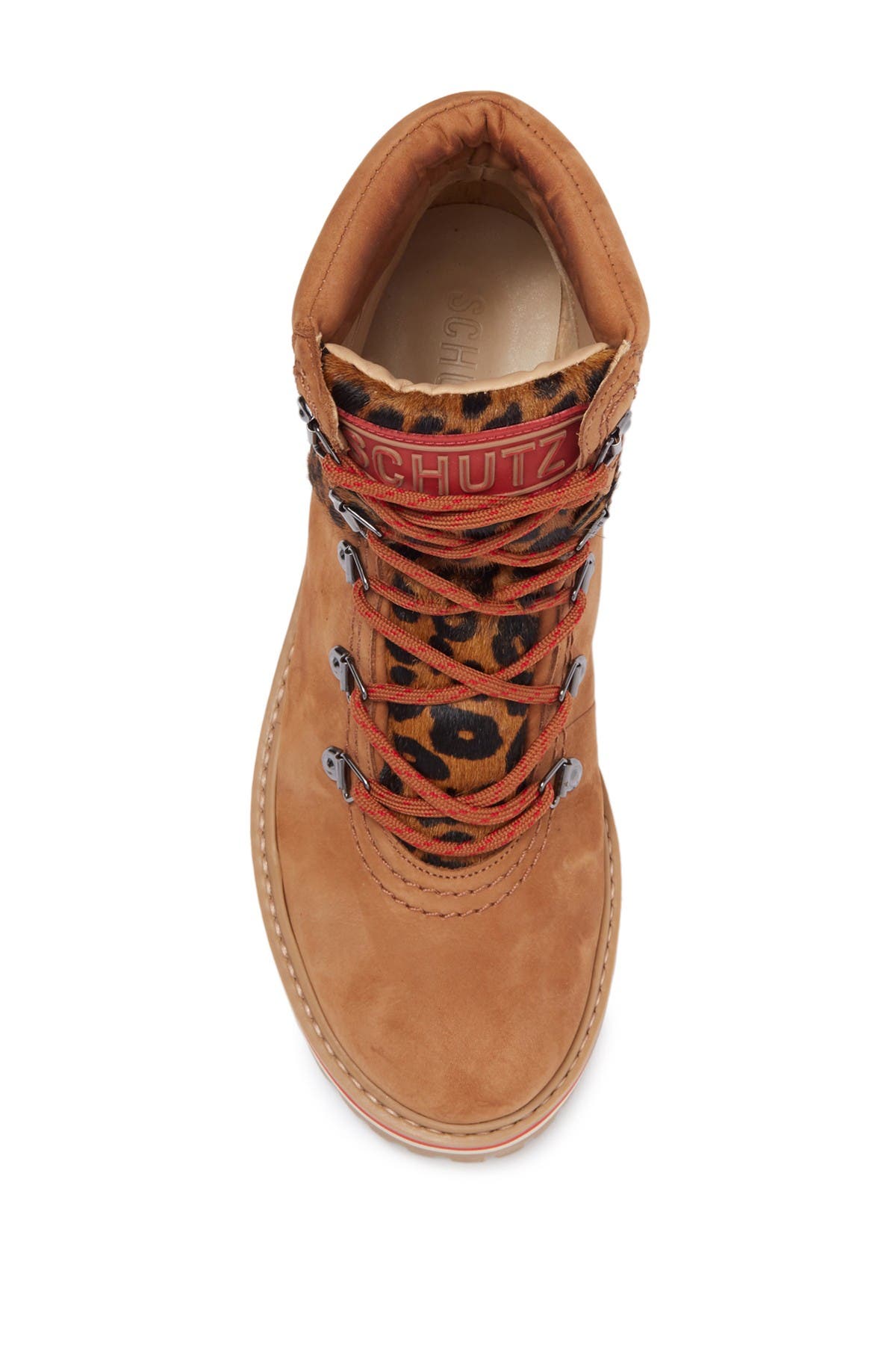 Schutz Keith Suede Leopard Print Lace-Up Boot (Women) | Nordstromrack