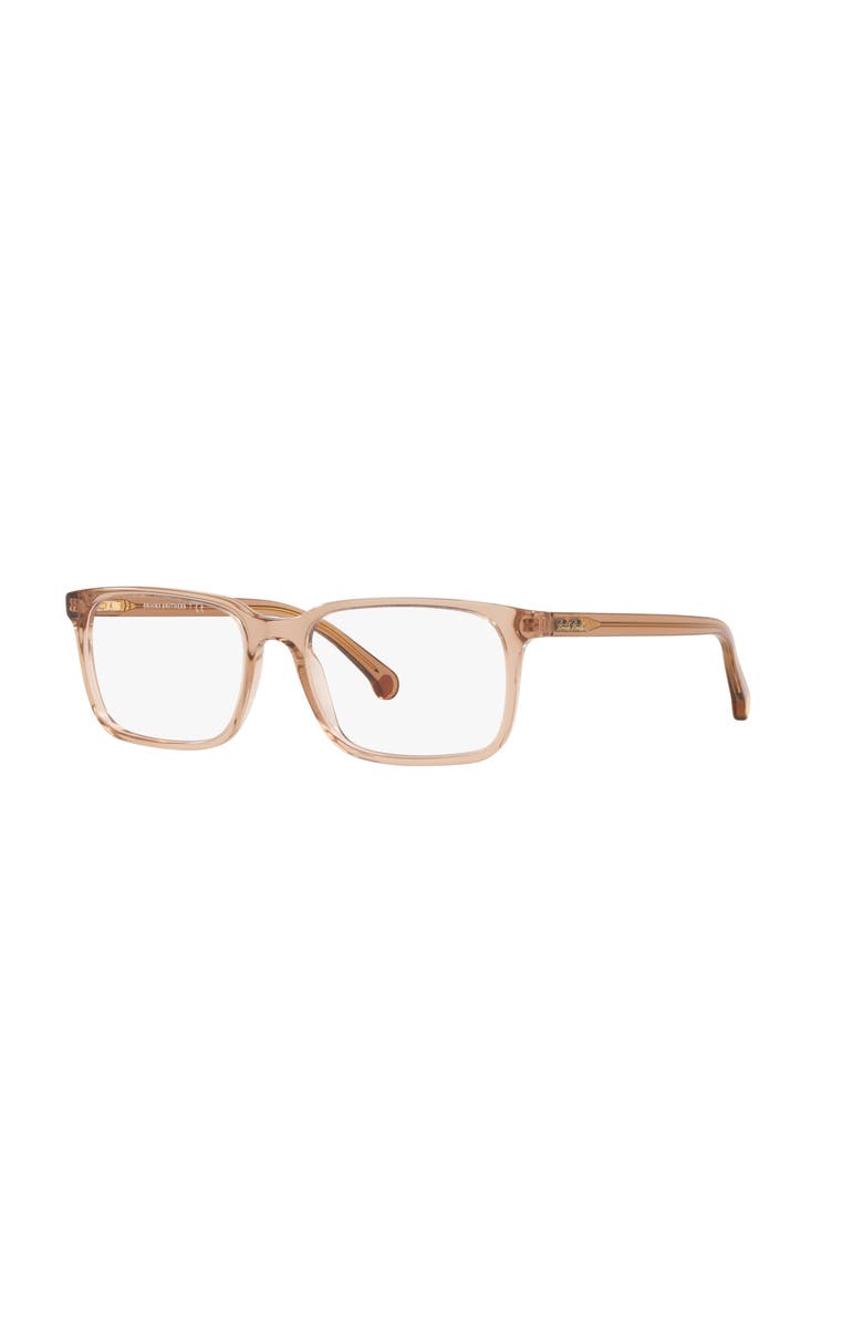 Brooks Brothers 54mm Rectangle optical glasses, Main, color, Brown