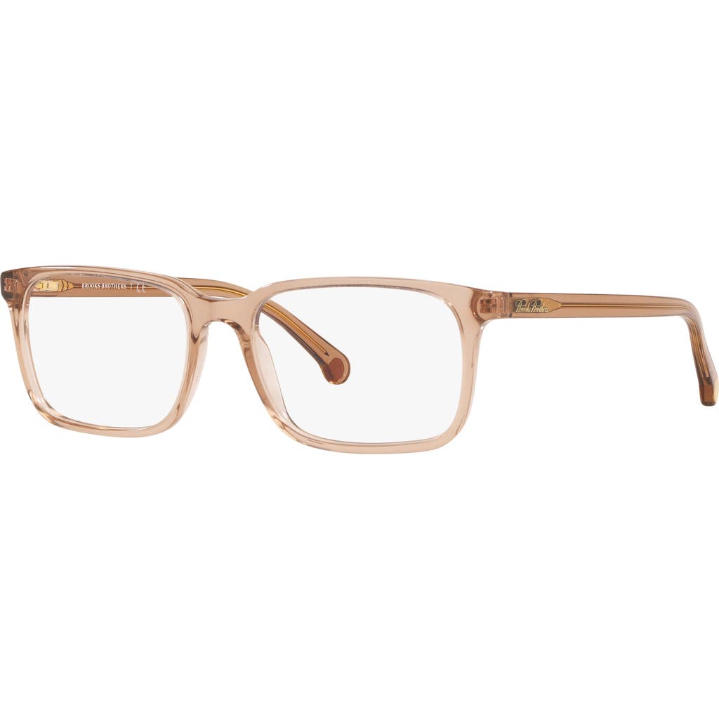 Brooks Brothers 54mm Rectangle Optical Glasses In Gold