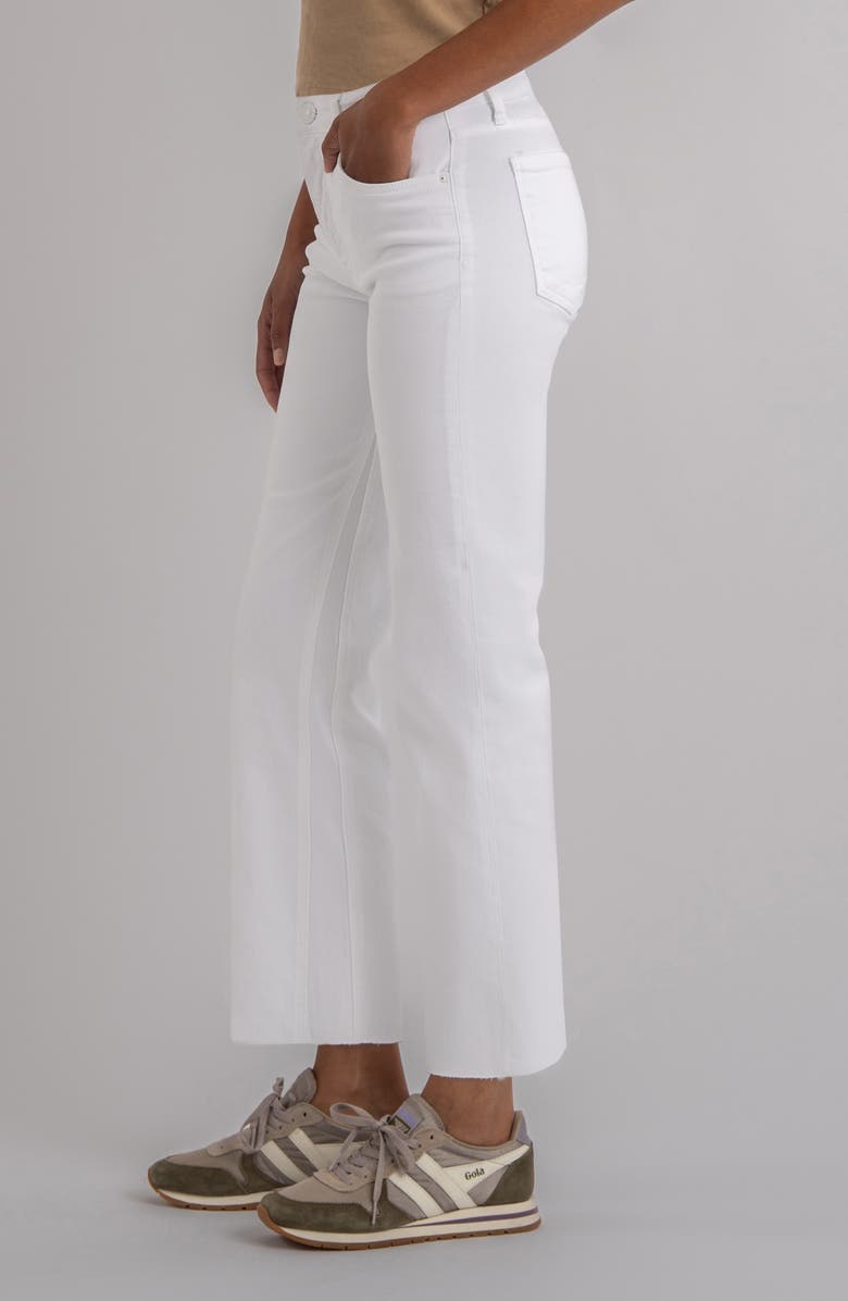 KUT from the Kloth Kelsey High Waist Raw Hem Ankle Flare Leg Jeans, Alternate, color, Optic White