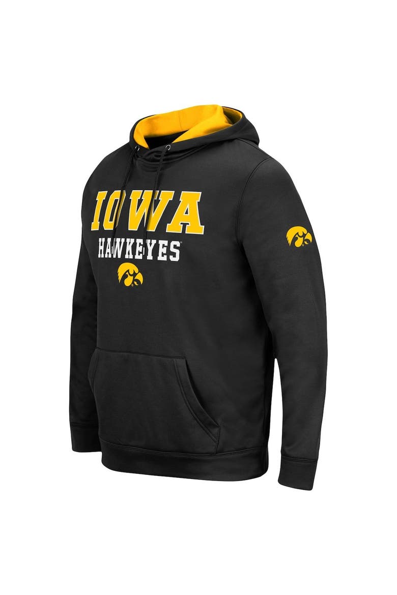 Men's Colosseum Black Iowa Hawkeyes Sunrise Pullover Hoodie, Alternate, color, Black