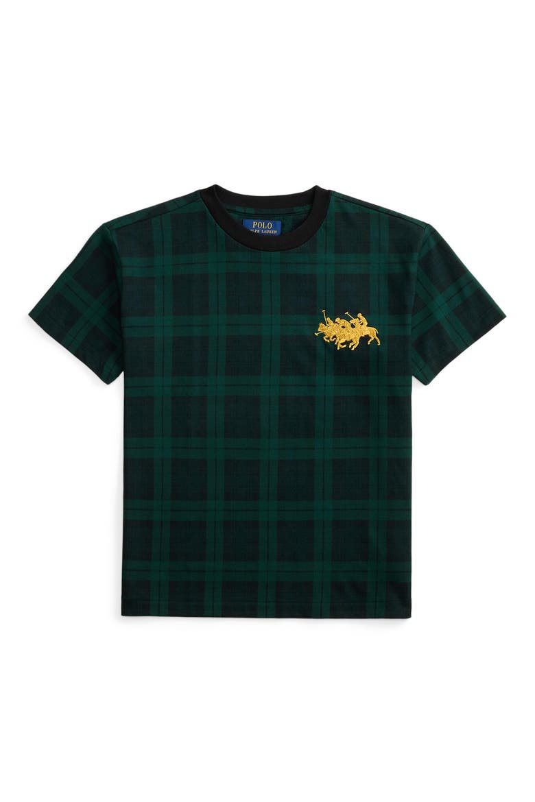 Kids' Big Fit Plaid T-Shirt, Main, color, BLACKWATCH TARTAN