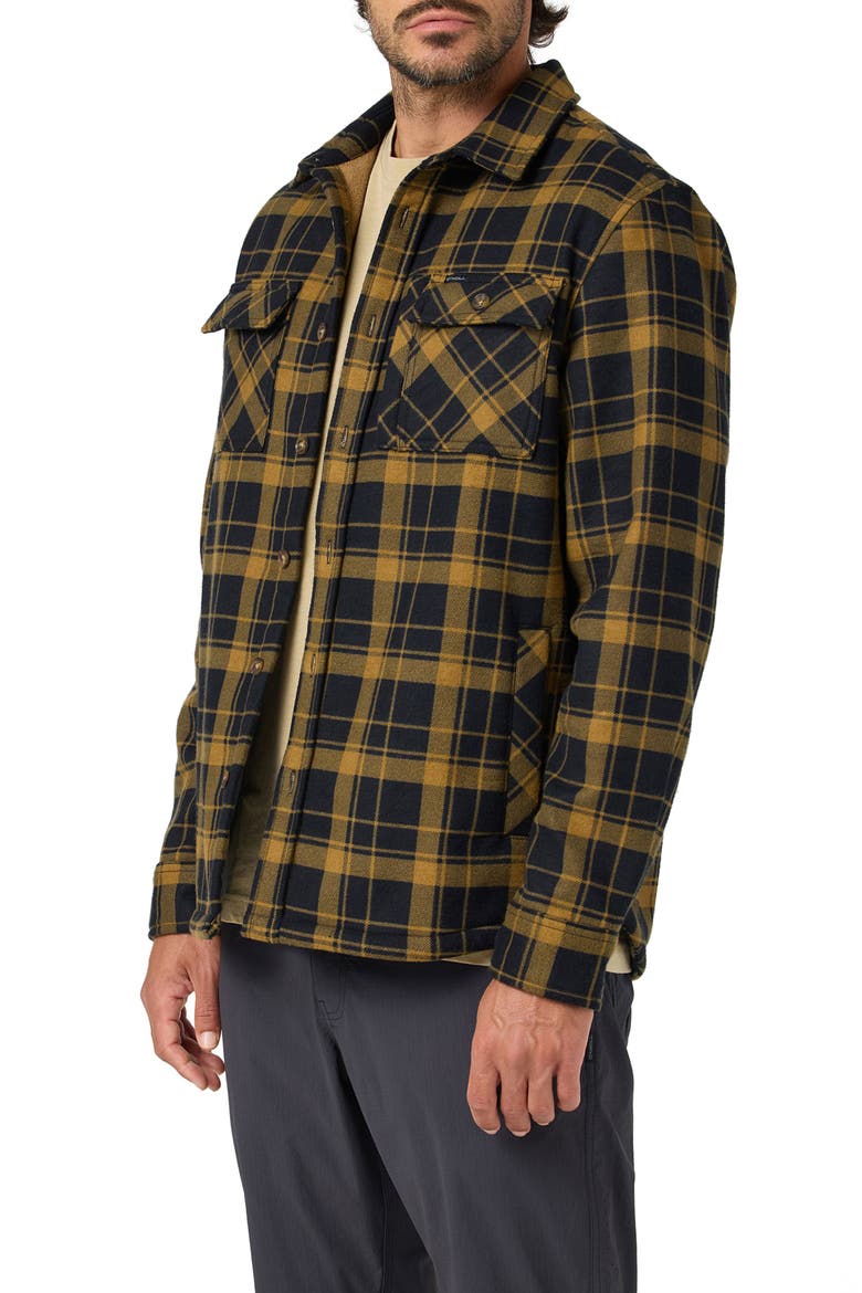 Traveler Plaid Cotton Blend Shirt Jacket, Alternate, color, DARK KHAKI