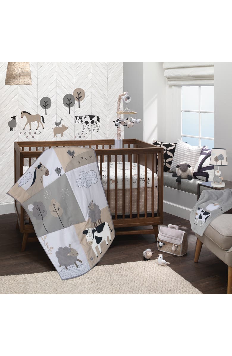 Lambs & Ivy Baby Farm Plush Barn with 4 Stuffed Animals Toy, Alternate, color, Taupe