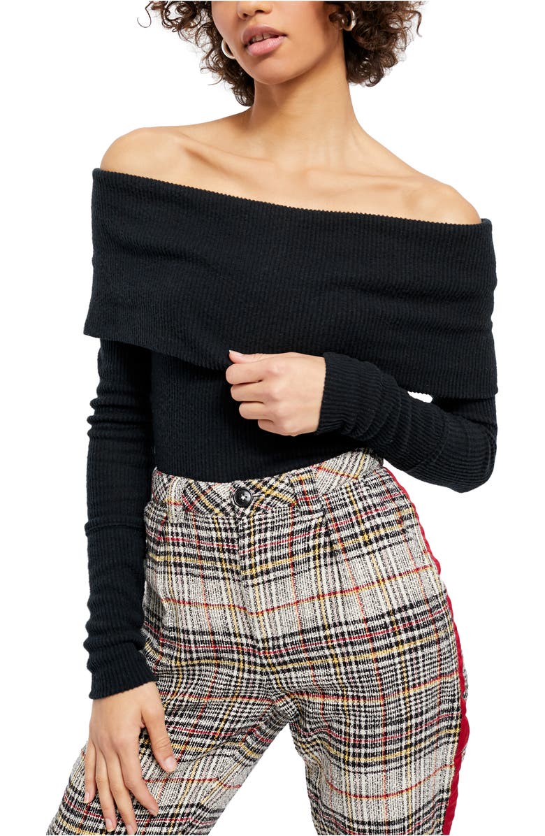 Free People Snowbunny Off the Shoulder Long Sleeve Tee, Main, color,