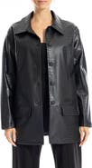 MAX STUDIO Oversize Croc-Embossed Faux Leather Jacket