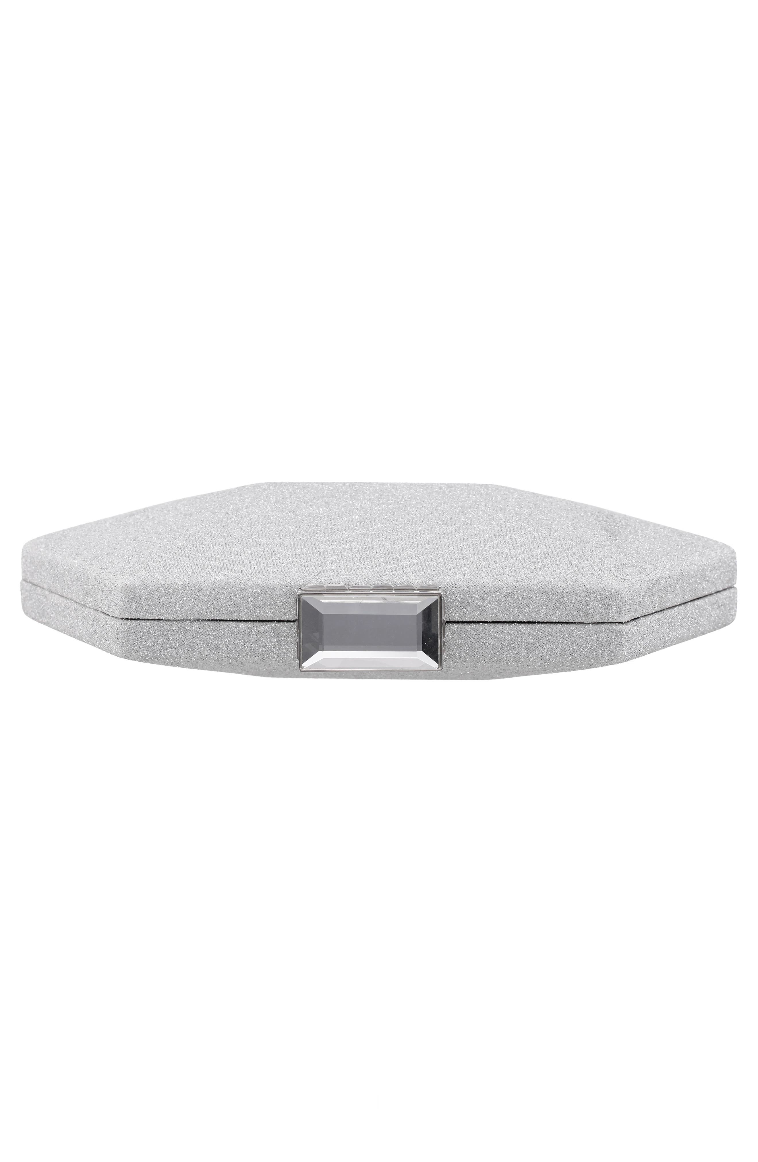 Nina Geometric Minaudiere, Alternate, color, Silver