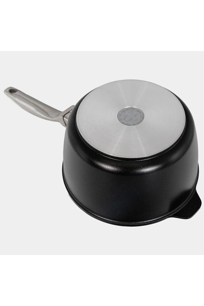 CHD Nonstick Saucepan with Glass Lid, 3.2 qt, Alternate, color, Black