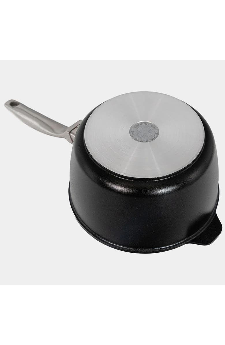 Swiss Diamond CHD Nonstick Saucepan with Glass Lid, 3.2 qt, Alternate, color, Black