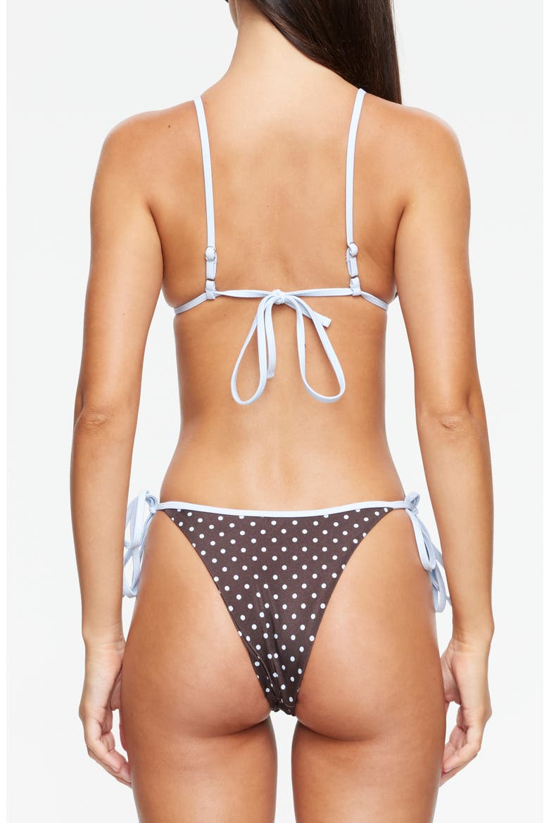 Ramirez Polka Dot Triangle Bikini Top, Alternate, color, CHOCOLATE BLUE POLKA