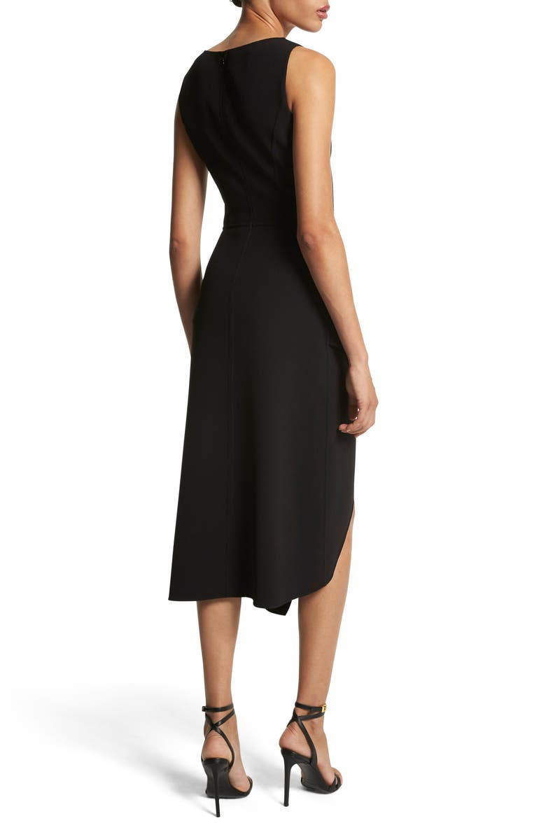 Michael Kors Collection Ruffle Detail Sleeveless Wool Crepe Sheath Dress, Alternate, color, 