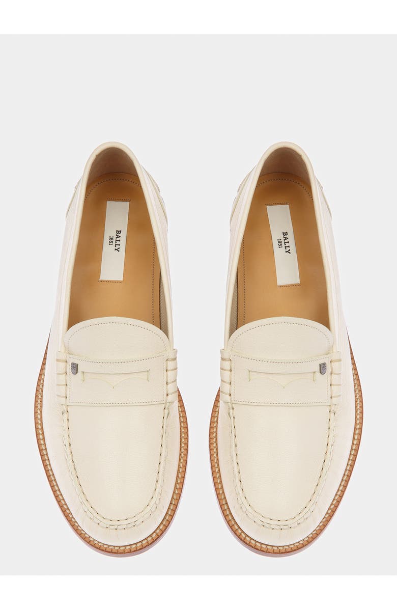 Bally Ron Leather Moccasins, Alternate, color, White