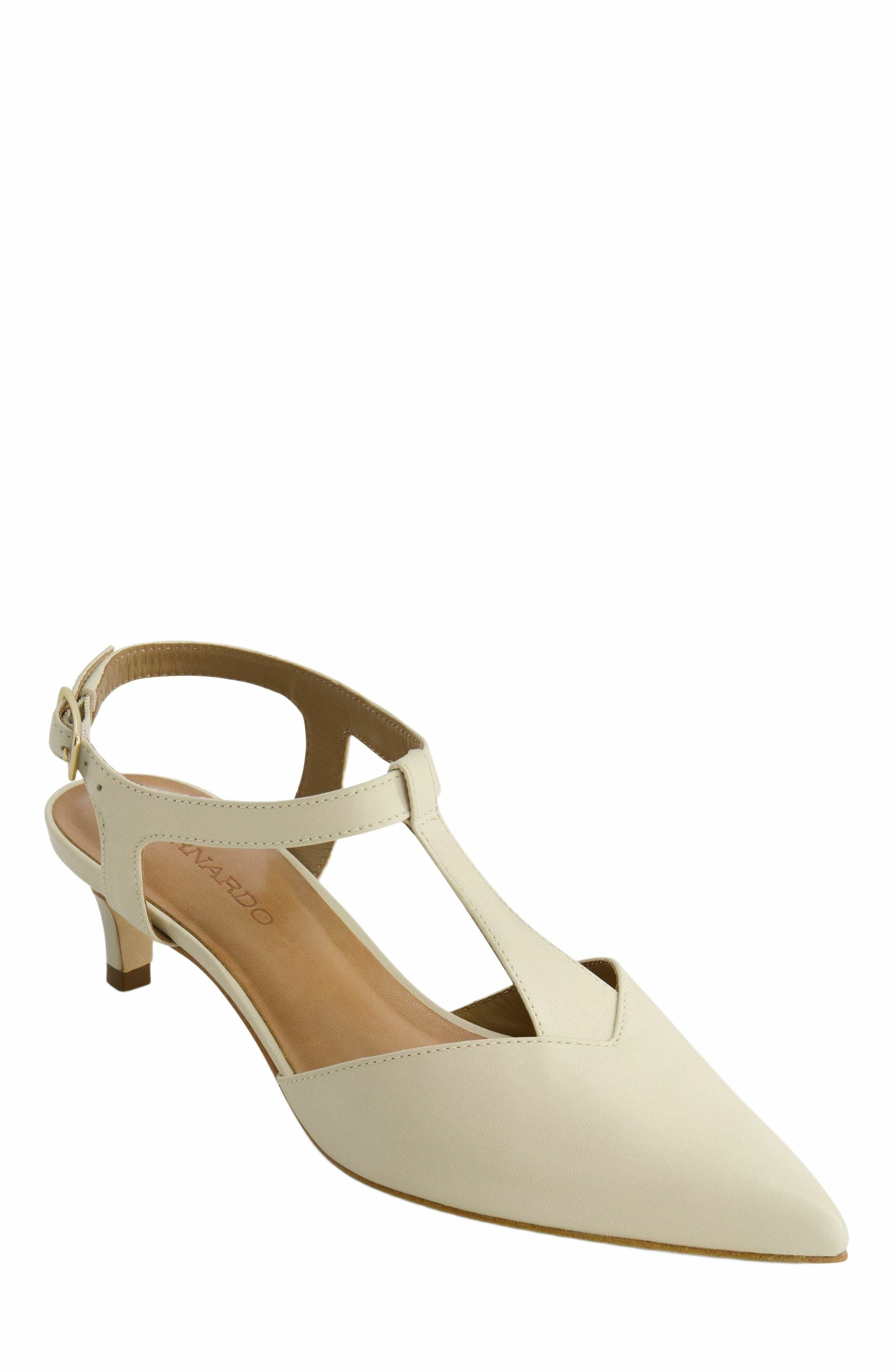 Bernardo Footwear Malta Slingback Kitten Pump, Alternate, color, Eggshell