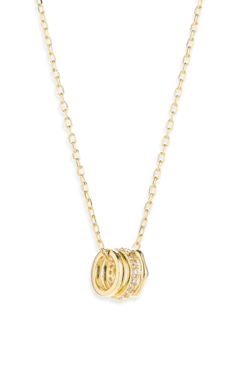 Triple Ring Pendant Necklace, Alternate, color, GOLD