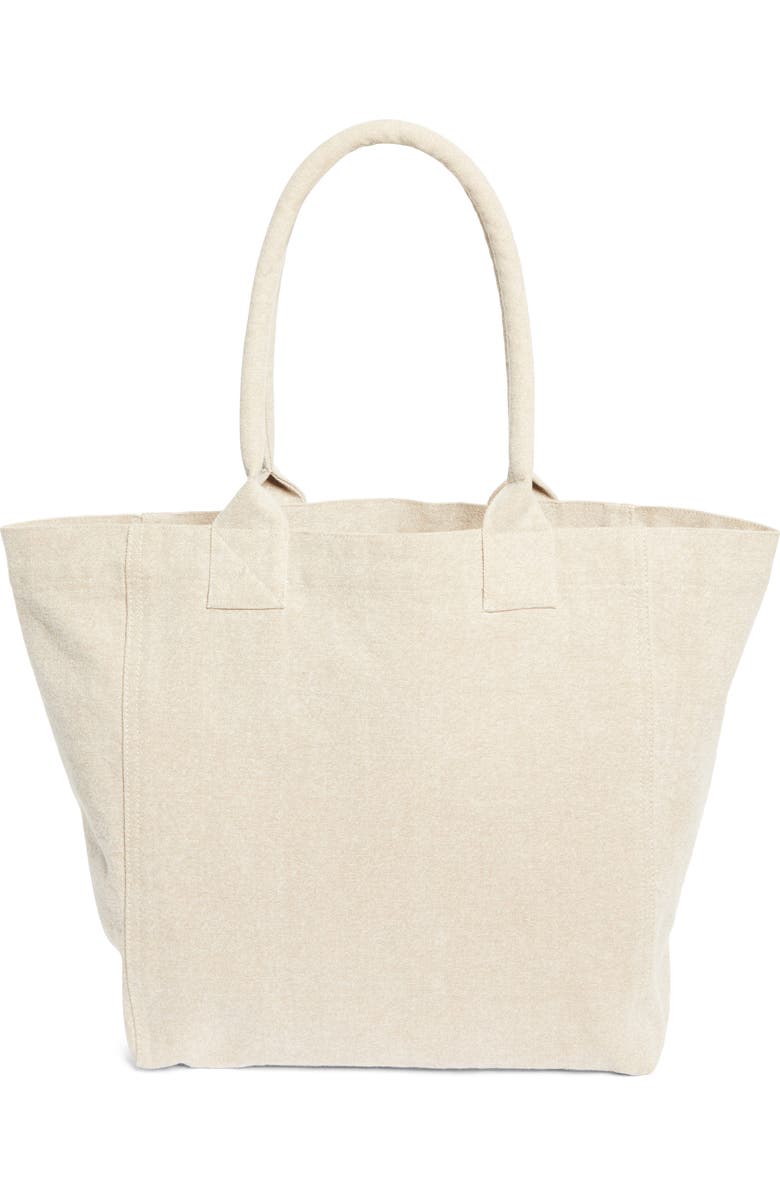 Isabel Marant Small Yenky Embroidered Logo Tote, Alternate, color, Beige