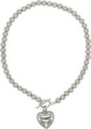 Velvet Luna Hematite Necklace With Steel Heart Charm