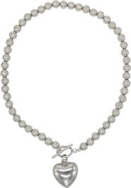 Velvet Luna Hematite Necklace With Steel Heart Charm