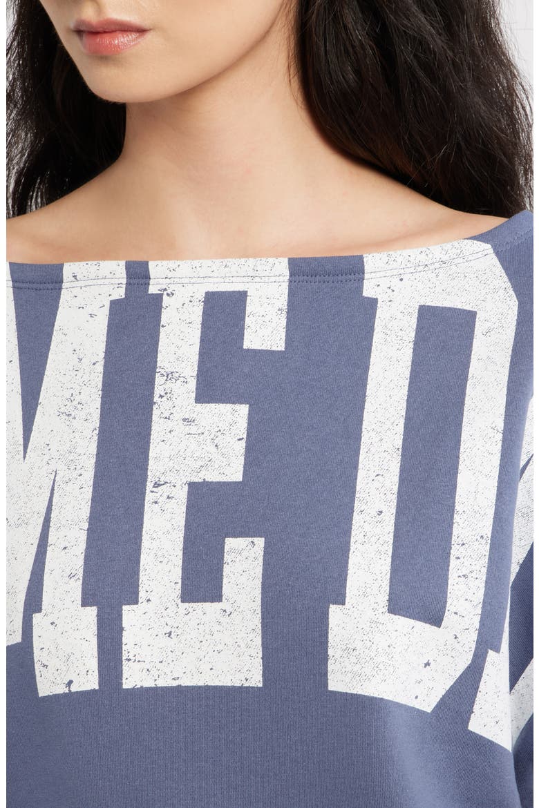 Game Day Off the Shoulder Graphic Sweatshirt, Alternate, color, GRISAILLE
