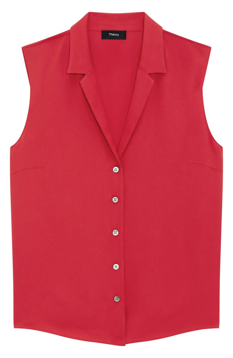 Theory Sleeveless Silk Woven Shirt, Alternate, color, Cherry