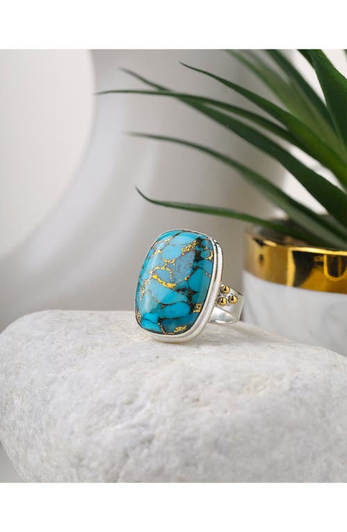 Ys Gems Blue Turquoise Ring In Blue