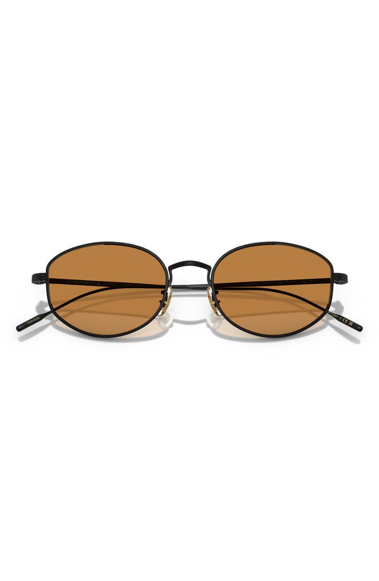 Oliver Peoples 51mm Oval Sunglasses, Alternate, color, Matte Black