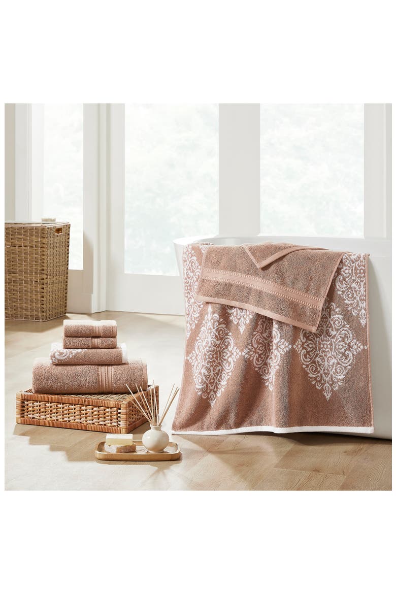 Damask 6-Piece Towel Set, Alternate, color, TUSCANY