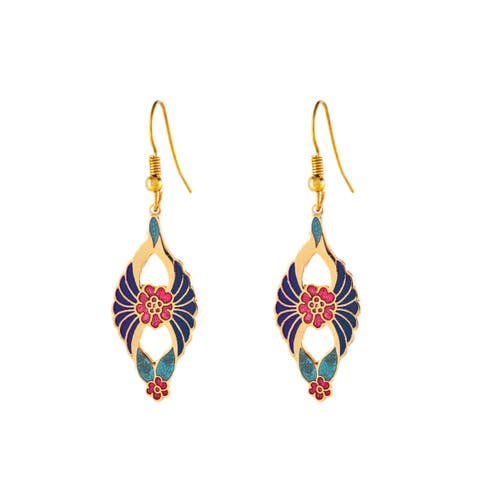 1980s Vintage Cloisonné Drop Earrings